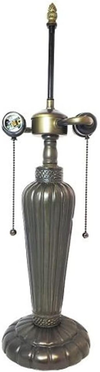Erin Metal Lamp Base, Dark Bronze Finish With Gold Highlights, Nicely Weighted, 20.25" Tall
